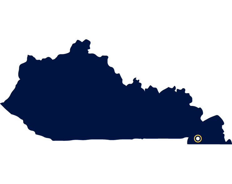 肯塔基州地图的插图，突出显示了默里